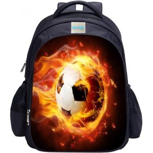 Sac à dos de football pour garçons,sac à dos imprimé football,sac d'école cool[T568] - Neuf