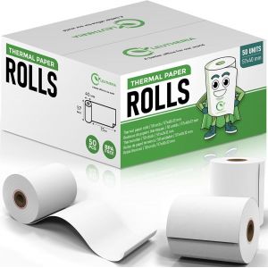 ASFASFq-50 Rouleaux tpe - Bobine de papier thermique pour carte bleue - 57x40x12mm LONGUEUR XL 15M - Bobines thermiques pour ticket de caisse/reçu carte bancaire/rouleau cb/imprimante - sans BPA - Neuf