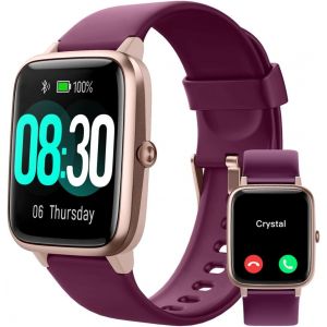 Montre Connect&eacute;e Femme Smartwatch avec Appel &Eacute;cran Tactile Montre Sport Podometre Cardio Etanche IP68 Notification Message Tracker d'Activit&eacute; Chronom&egrave;tre Suivi du Cycle pour Android iOS Violet - Neuf