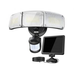 Projecteur Led Solaire Ext&eacute;rieur D&eacute;tecteur De Mouvement, 2300 Lumens, Ip65, Panneau D&eacute;port&eacute; 5m, Blanc 5000k, Batterie 2600mah - Neuf