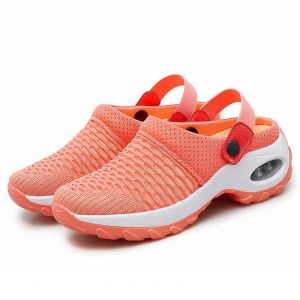Chaussures De Marche À Coussin D'air Respirant Casual Mesh Slip On Chaussures De Marche Pour L'extérieur Intérieur Orange,39 - Neuf