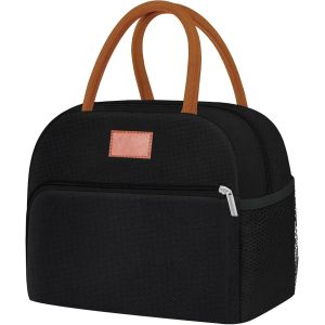 KALANKA-Sac Isotherme Lunch Bag, Sac Isotherme Repas pour Homme Femme Enfant, Sac Isotherme Repas, Portable, Sac Dejeuner pour le Travail Bureau l'&eacute;cole le pique-nique Les Voyages Picnic (Noir) - Neuf