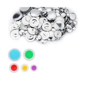 100 Pcs Boutons Covers, Cover Button Kit Avec 5 Boutons De Tailles Diff&eacute;rentes Et Des Outils Pour Faire Votre Propre Bouton - Neuf