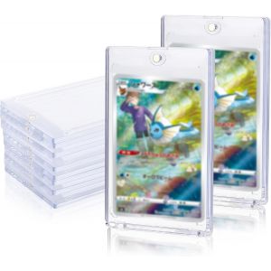 Mdy-Lot De 12 Magnetic Trading Card Holder 35pt, Protection Uv Support Carte Transparent Magnétique, Protege Cartes À Collectionner Protection Pour Magic, Sport, Baseball - Neuf