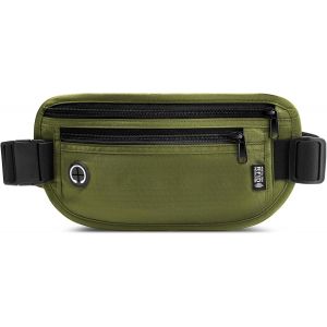 nzqaf-Ceinture de Voyage avec RFID Blocage, Sac Banane pour Femmes et Hommes Imperméable Secrète Sacoche Banane Ajustable Pochette Ceinture pour Passeport Téléphone Carte de Crédit (Olive) - Neuf