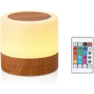 Mini Lampe De Chevet Multicolore &Agrave; 360 Degr&eacute;s, Veilleuse Rechargeable Avec Commandes Tactiles Et R&eacute;glables. - Neuf