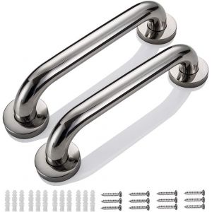Lot de 2 barres d'appui murales de 40 cm pour salle de bain, barres de s&eacute;curit&eacute; pour douche et baignoire, porte-serviettes en acier inoxydable pour enfants, femmes enceintes, personnes handicap&eacute;es et personnes &acirc;g&eacute;es. - Neuf