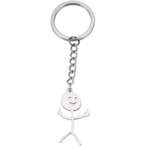 Kal-Porte-Cl&eacute;s Smiley En Acier Inoxydable Avec Pendentif En Forme De Doigt D'honneur - Neuf