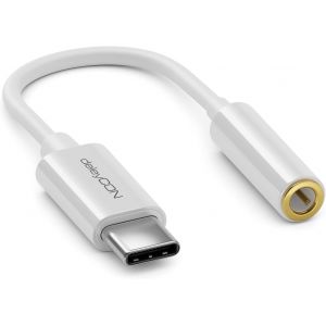 Headphone Adapter 10 Cm Usb C To 3.5 Mm Aux Jack Compatible With Apple Google Huawei Xiaomi Smartphone Mobile Phone Tablet Laptop Pc Surface Headphone Speaker-White - Neuf