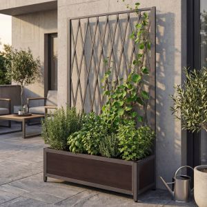 Treillis En Aluminium Hwc-G21, Treillis En Ciseaux Pour Jardini&egrave;res Et Pots De Fleurs, Acier 152 X 90 X 35 CmGris - Neuf