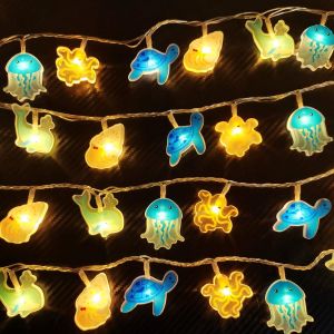 KAL-Guirlande Lumineuse Animaux Marins,Motif Animaux Marins 3M,Fairy Lights Decoration,Guirlandes Lumineuses Interieur,Pour Chambre À Coucher,Chambre D'Enfant - Neuf