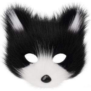 Masque Animal Renard Loup Halloween F&ecirc;te Cosplay Costumes Accessoires Peluche Chat Demi-Visage Masque Carnaval No&euml;l Mascarade.[J264] - Neuf