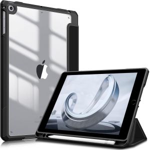 Coque Compatible avec iPad 6&iquest;&iquest;me/5&iquest;&iquest;me G&iquest;&iquest;n&iquest;&iquest;ration (2018/2017) et iPad Air 2/Air 1 9.7 Pouces - [Rangement de Pencil] Housse Arri&iquest;&iquest;re Transparente Claire Etui Antichoc, Noir - Neuf