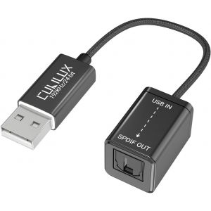 NFGR-Adaptateur Audio Optique Usb A Vers Toslink, Convertisseur Num&eacute;rique S/Pdif Unidirectionnel Pour Pc Ordinateur Portable, &Eacute;metteur Spdif 48/96/192Khz 24-Bit, Non Compatible Tv, Xbox, Ps5 - Neuf
