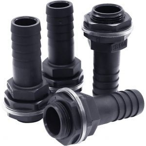 4 PCS Raccord Passe Paroi 25mm,Compatible avec Raccord R&eacute;cup&eacute;rateur Eau de Pluie et Raccord Cuve 1000 litres - Neuf