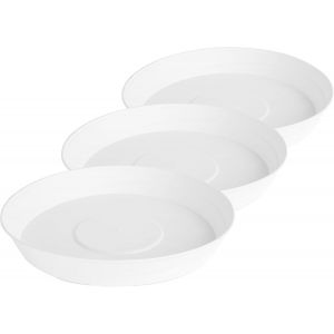 Soucoupe Pour Plantes Plastique Plateaux Pot De Felurs Et Plantes Gd-0023 (3 Pi&egrave;ces Blanc,&iquest; 18cm H 3,5cm) - Neuf