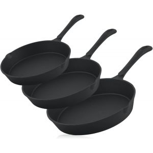 Subzonal-Bbq-Toro Po&ecirc;le &Agrave; Frire Et Po&ecirc;le &Agrave; Steak 3 Pi&egrave;ces En Fonte, &Oslash; 16 Cm, &Oslash; 20 Cm, &Oslash; 26 Cm - Neuf