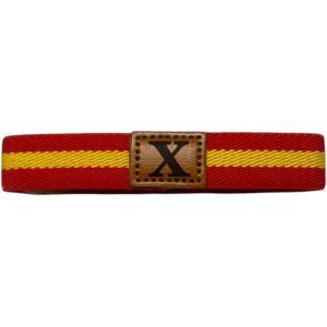 Eryi-Bracelet Drapeau Espagne Personnalisé Avec Votre Initiale, Homme Et Femme. Bracelet En Cuir Et Tissu Élastique. - Neuf