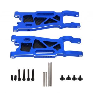 Ensemble de bras de suspension avant RC en alliage d'aluminium avec plaque de carbone, bras oscillants avant RC pour TRAXXAS 1/8 4WD SLEDG, bleu - Neuf