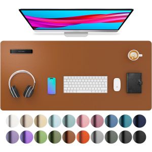 DDA-Sous-main, tapis de bureau en cuir PU, tapis de souris, protection de bureau antidérapante, bloc-notes de bureau étanche pour le bureau et la maison (91 cm x 43 cm, Brun) - Neuf