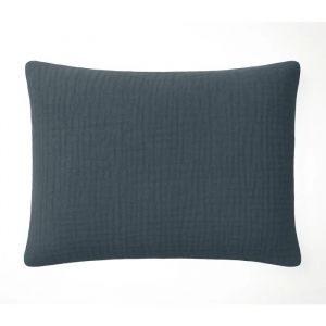 Taie D'oreiller En Gaze De Coton Lave 50 X 70 Cm Douce Bleu Petrole - Neuf