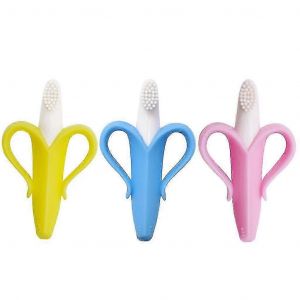 3pc B&eacute;b&eacute; B&eacute;b&eacute; Gar&ccedil;ons Filles Banane Brosse &Agrave; Dents Alimentaire Qualit&eacute; Silicone Anneau De Dentition Walkbee 199 - Neuf