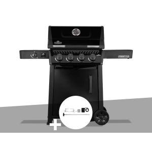 Barbecue gaz Freestyle 425 noir 4 br&ucirc;leurs + 1 r&eacute;chaud lat&eacute;ral + R&ocirc;tissoire - Napol&eacute;on - Neuf
