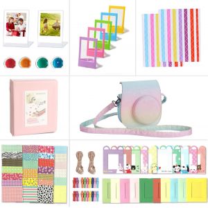 Accessoires compatibles avec l'appareil Photo pour Fujifilm Instax Mini 12,Comprenant Un Housse Mini 12,Un Album,Filtres,Cadres Muraux,Cadres de Film,Autocollant (Rainbow Brillant) - Neuf