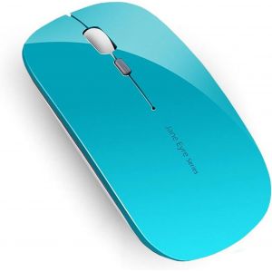 Q5 Souris sans Fil Rechargeable, Ultra-Mince Optique Mouse Silencieux 1600 DPI Réglable Wireless Mouse pour Ordinateur, PC, Portable, MacBook (Or Rose) - Neuf