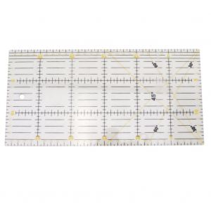 Regle de mesure transparente jaune et noire a faire soi-meme, 15 x 30 cm - Neuf