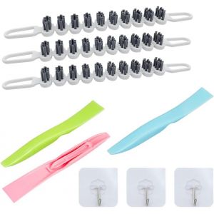 Chenquansarl-3 Pieces De Nettoyage Pliable,3 Pieces Raclettes De En Plastique, De Nettoyage Des Interstices,Pour Rainure Fenetre, Salle De Bain, Toilettes, Cuisine(Avec 3 Crochets Autocollants) - Neuf