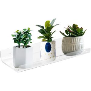KALANKA-Étagère Plantes Fenêtre, 30cm Étagère Ventouse Fenêtre en Acrylique Transparent pour Intérieur Plantes Succulentes Plantes Herbes - Neuf