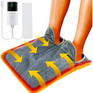 JGD-Pieds Electrique Confortable, 9 Modes de Chauffage 4 Minuterie Arr&ecirc;t, Chauffe Pied &Eacute;lectrique, Doublure Int&eacute;rieure Pelucheuse et Lavable pour Les Pieds, Le Dos et Tout Le Corps - Neuf