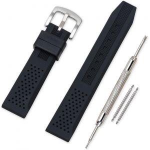 Eryi-Bracelet Montre Remplacer Silicone Bracelet Montre - 16mm, 18mm, 20mm, 22mm, 24mm Caoutchouc Montre Bracelet Avec Acier Inoxydable Boucle - Neuf
