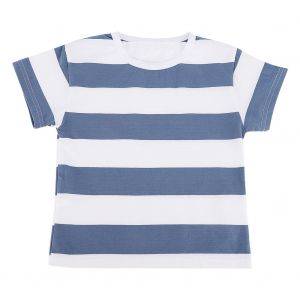 T-Shirt Decontracte A Manches Courtes Et Col Rond Pour Enfant (Bleu 90) - Neuf