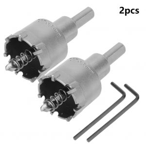 Lot de 2 forets longs en acier inoxydable pour scie cloche et tube metallique a paroi epaisse, 35 mm - Neuf