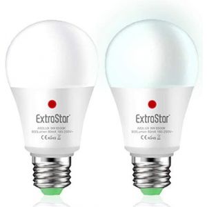 Ampoule Led Crepusculaire, Ampoules Led E27 Avec Capteur Crépusculaire Pour Extérieur Auto On/Off Ampoule, Non Détecteur De Mouvement, 9w Blanc Chaud 3000k, Lot De 2 - Neuf
