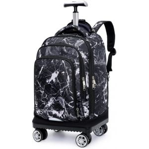 Cartable À Roulette Pivotantes Sac À Dos Avec 4 Roues Trolley Sacs Scolaires Garçon Fille (Gris) - Neuf