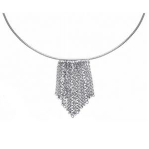 Collier Tour De Cou Rigide - Bijouxia - 42 Cm - Acier Inoxydable - Argent&eacute; - Mixte - Neuf