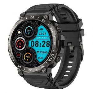 Montre Connect&eacute;e Argent&eacute;e Suivi Sant&eacute; Sport Bluetooth Appels et Notifications Noir YONIS - Neuf