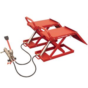 &Eacute;l&eacute;vateur mobile &agrave; ciseaux pour voitures avec pompe hydraulique 1350kg 450mm MW Tools MLM1500 - Neuf