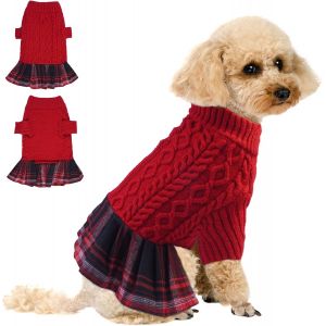 Jgd-Pet Pull Hiver, V&ecirc;tements Confortables Pour Chien Et Chat, Manteau Veste Gilet En Coton, Costume Chaud Chandail Pour Chiot Petit Moyen Chien (Rouge, Xs) - Neuf