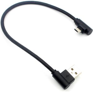 Angle Droit Micro C&acirc;ble USB, Nylon Tress&eacute; 90 Degr&eacute; USB A &agrave; Micro B Charge & Data Sync C&acirc;ble (Noir) - Neuf
