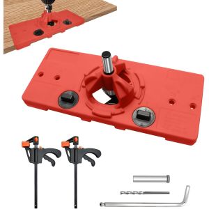 Gabarit de per&ccedil;age avec foret Forstner &Oslash; 35 mm, gabarit de per&ccedil;age, pour armoire de cuisine, portes, charni&egrave;res - Neuf