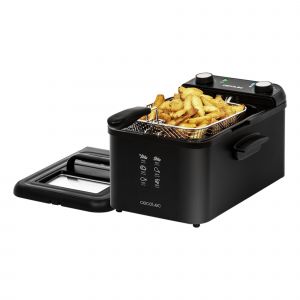 Cecotec Friteuse Électrique CleanFry Infinity 3000 Black. 3 L, Jusqu¿à 190 ºC, Minuterie 30 minutes, Cuve Émaillée qui convient pour un nettoyage dans le Lave-vaisselle, Filtre OilCleaner, 2400 W. - Neuf