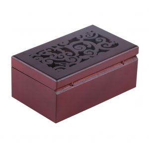 Boite a musique miniature a remontage manuel en bois massif, 18 notes, coffret a bijoux (mouvement argente/pour Alice) - Neuf
