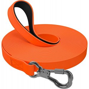 Jgd-Longe Pour Chien, 3m 5m 10m 15m 20m 25m 30m Laisse De Dressage &Eacute;tanches Pour Chiens, Laisse Pour Chien Avec Mousqueton Verrouillable, Longe Robuste Pour Petits, Moyens Et Grands Chiens, Orange - Neuf