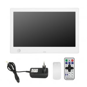 Cadre photo numerique a induction 10 pouces HD 1024 x 600, multilingue, format 16:9 (blanc UE (100-240 V)) - Neuf