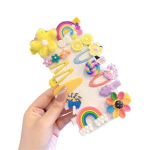 Lot De 14 Pinces A Cheveux Style Princesse, Motif Dessin Anime, Jolies Epingles Colorees, Accessoires Pour Cheveux Pour Filles Et Bebes, Type D - Neuf