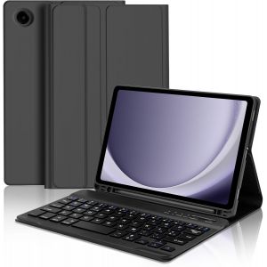 Étui Avec Clavier Samsung Galaxy Tab A9 8.7"" 2023, Italien Qwerty Clavier Bluetooth Amovible Avec Porte-Stylo Pour Samsung Galaxy Tab A9 8,7"" 2023, Noir - Neuf